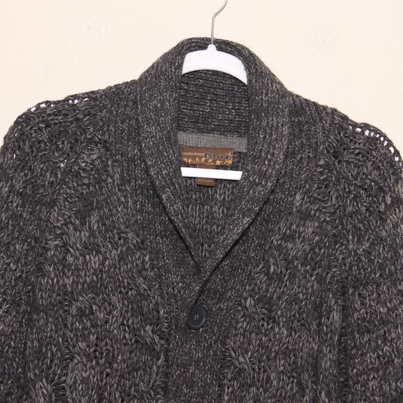 Pronto Uomo Fisherman's Grandpa Cardigan Sweater Size Small Chunky Cable Knit - Picture 3 of 9